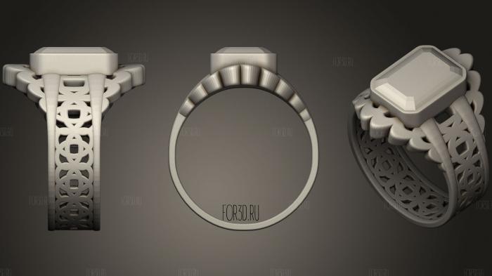 Celtic Knot Ring With Emerald Gem 3d stl модель для ЧПУ
